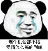 连个机会都不给，爱情怎么搞的到嘛