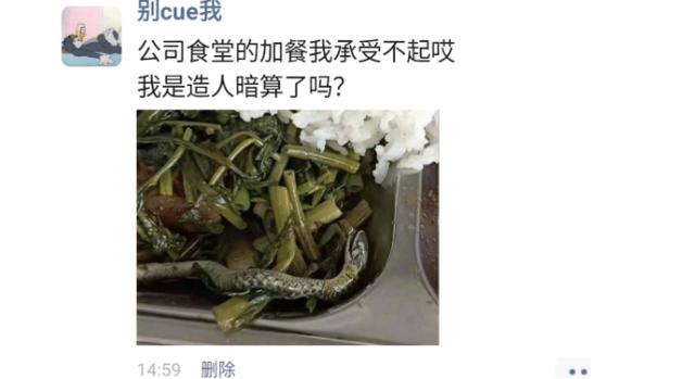 “公司食堂临时加餐，这啥啊，我是遭人暗算了吗？”哈哈哈大补啊