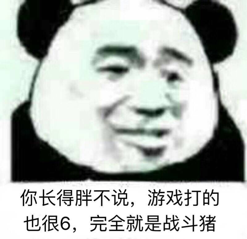 你长得胖不说，游戏打的也很6，完全就是战斗猪