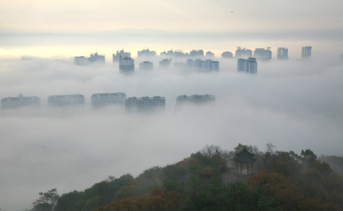 鸭绿江畔海市蜃楼奇观 赞