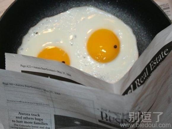 搞笑图 看报纸的鸡蛋