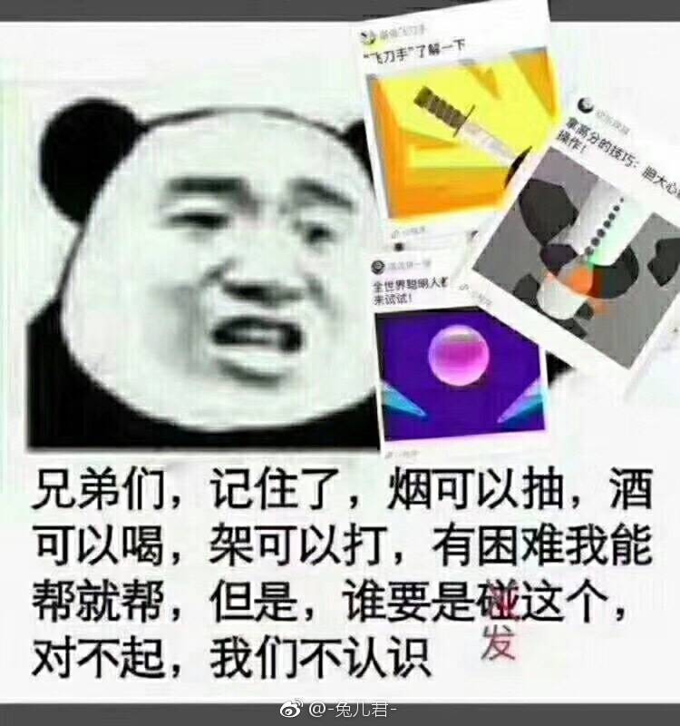 兄弟们，记住了，烟可以抽，酒可以喝，架可以打，有困难我能帮就帮，但是，谁要是碰这个对不起，我们不认识发这个的。表情包